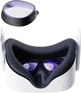 Amavasion Glasses Lenses Compatible with Quest 3S/2, VR Lenses Insert Easy-to-Install Frame Plus Lens Combination SPH:-2.00(One Lens)