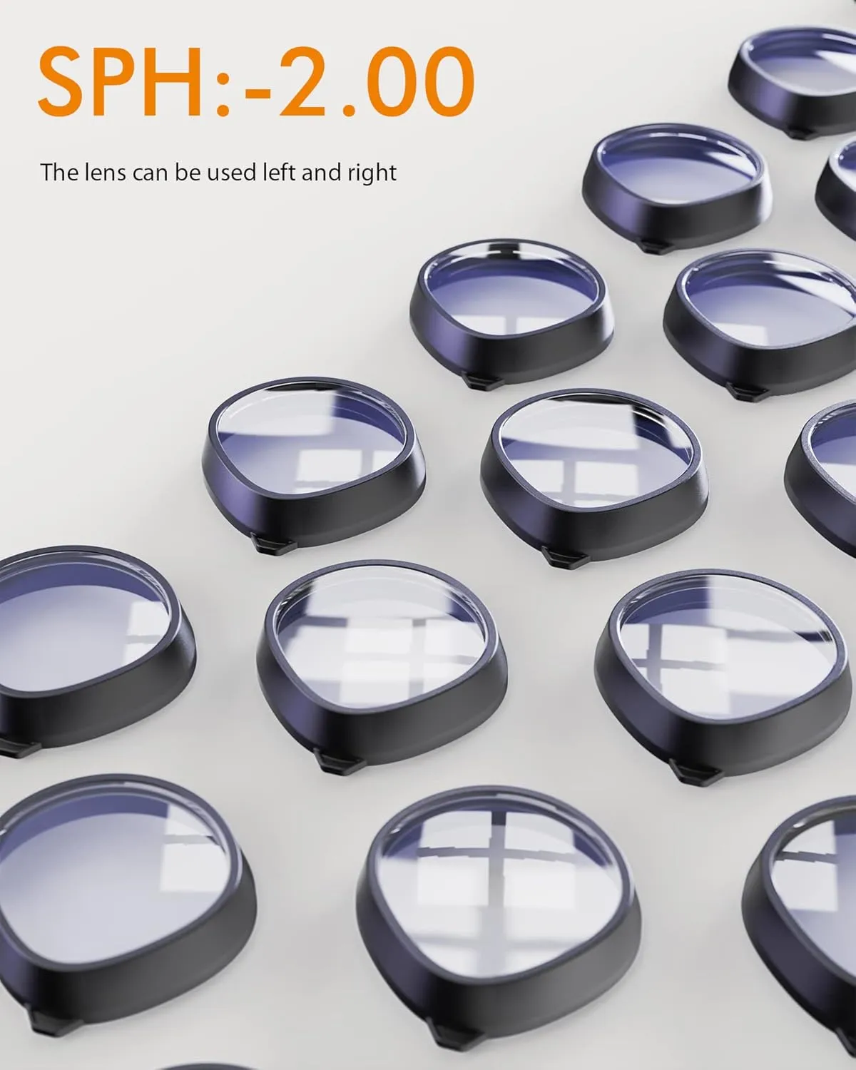 Amavasion Glasses Lenses Compatible with Quest 3S/2, VR Lenses Insert Easy-to-Install Frame Plus Lens Combination SPH:-2.00(One Lens)