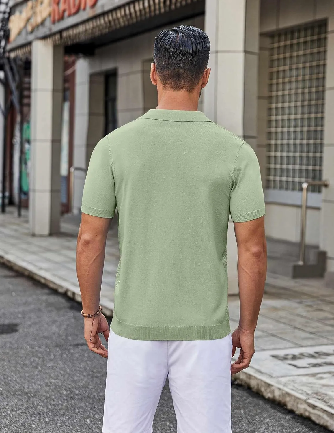 COOFANDY Mens Knit Button Down Shirt Short Sleeve Summer Casual Shirts Vintage Beach Vacation Shirts