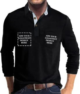 Custom Polo Shirts for Men Casual Short/Long Sleeve Personalized Tee Shirts Customized Golf T Shirt with Pockets