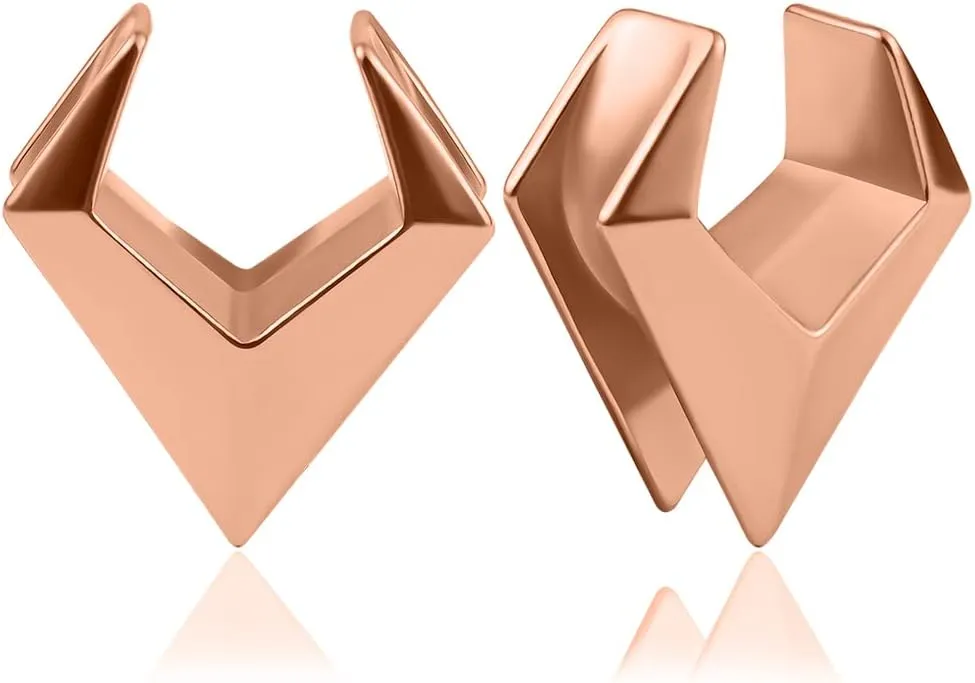 DOEARKO 2PCS Ear Gauges Cool Rhombus Saddle Ear Plugs Body Piercing Tunnels 316 Stainless Steel Hypoallergenic Earrings Plugs for Ears Expander Body Jewelry