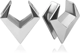DOEARKO 2PCS Ear Gauges Cool Rhombus Saddle Ear Plugs Body Piercing Tunnels 316 Stainless Steel Hypoallergenic Earrings Plugs for Ears Expander Body Jewelry