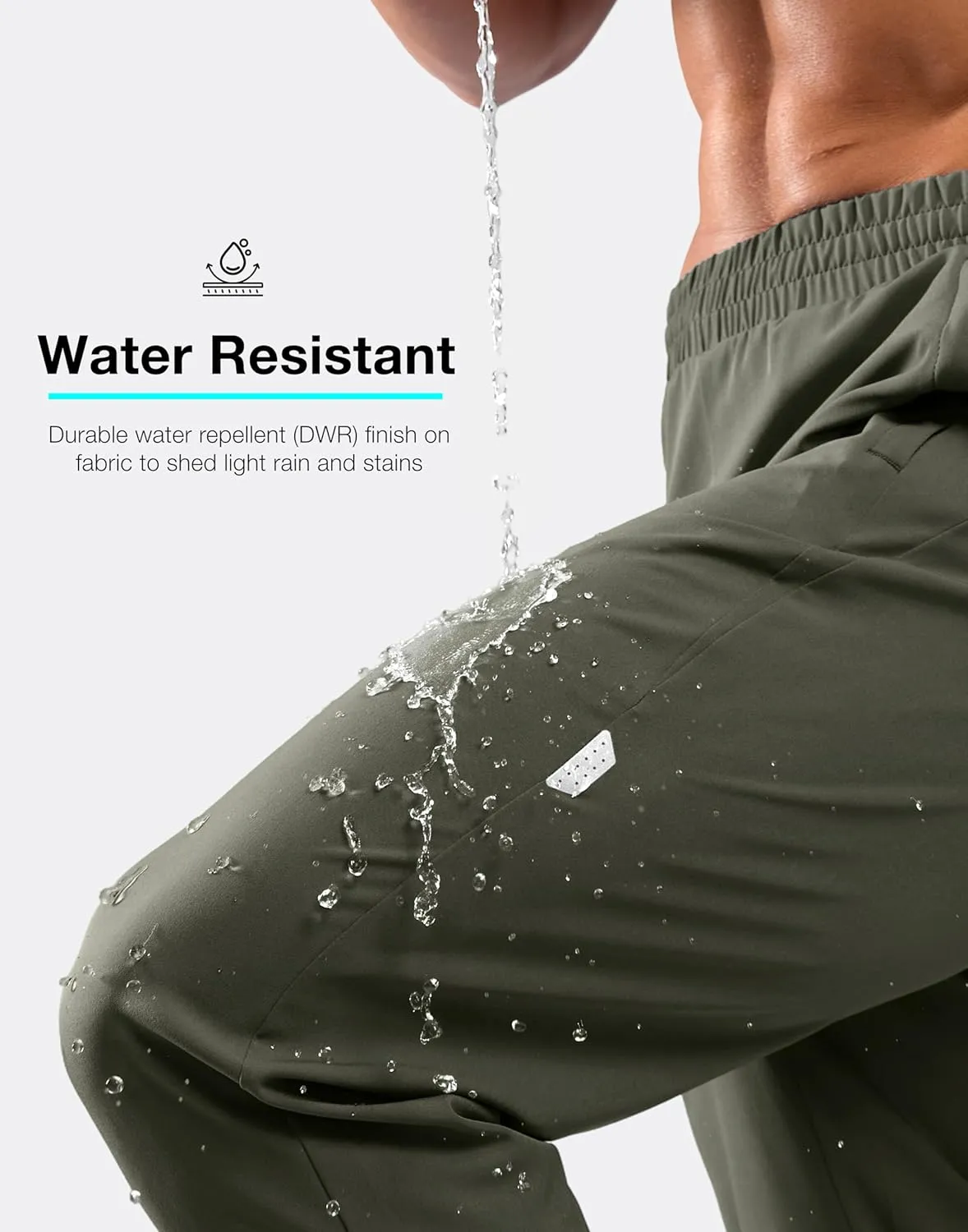 G Gradual Men's Joggers with Zipper Pockets Lightweight Athletic Workout Pants Quick Dry Sweatpants for Men Running Hiking