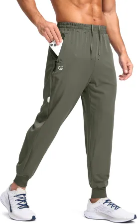 G Gradual Men's Joggers with Zipper Pockets Lightweight Athletic Workout Pants Quick Dry Sweatpants for Men Running Hiking
