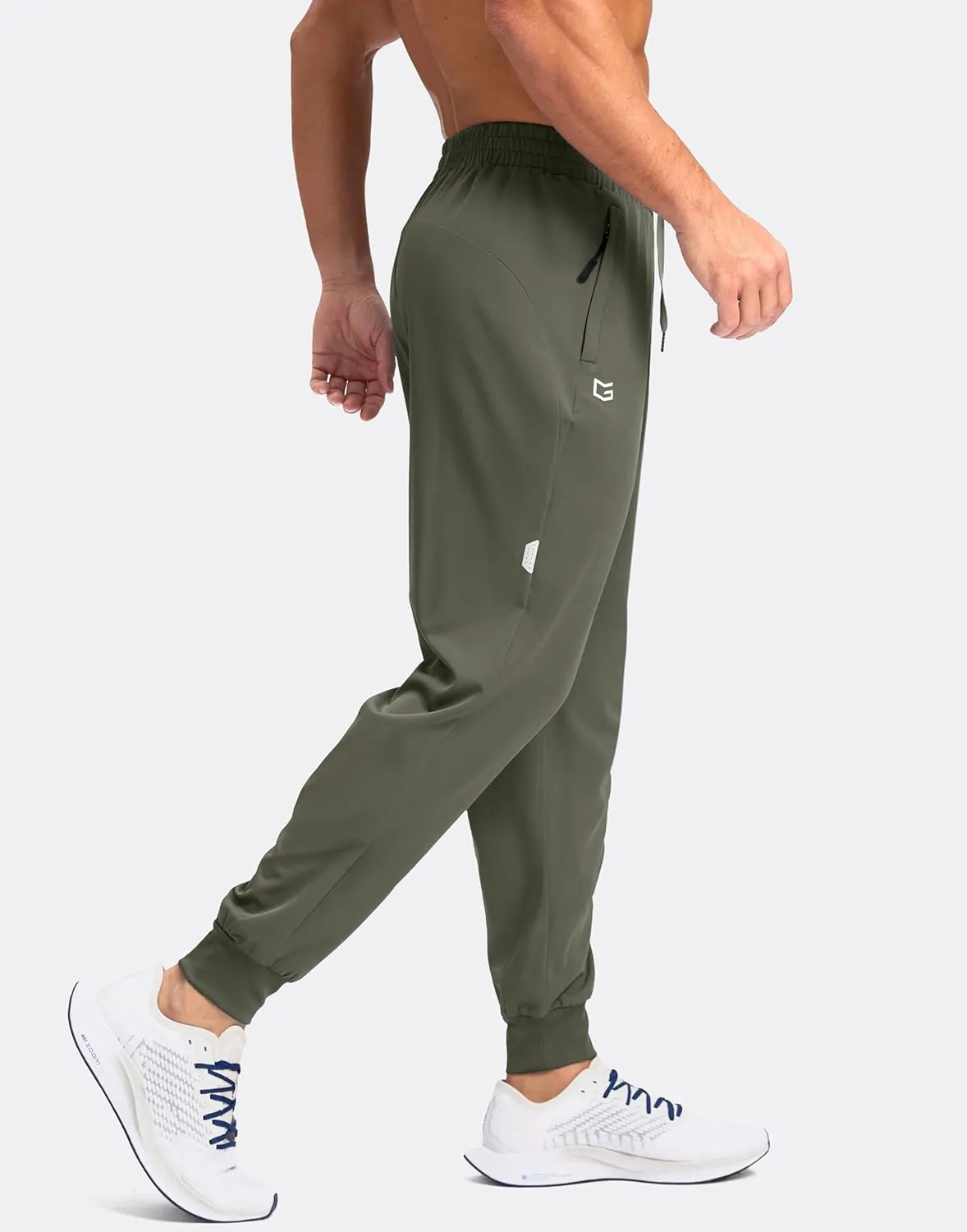 G Gradual Men's Joggers with Zipper Pockets Lightweight Athletic Workout Pants Quick Dry Sweatpants for Men Running Hiking