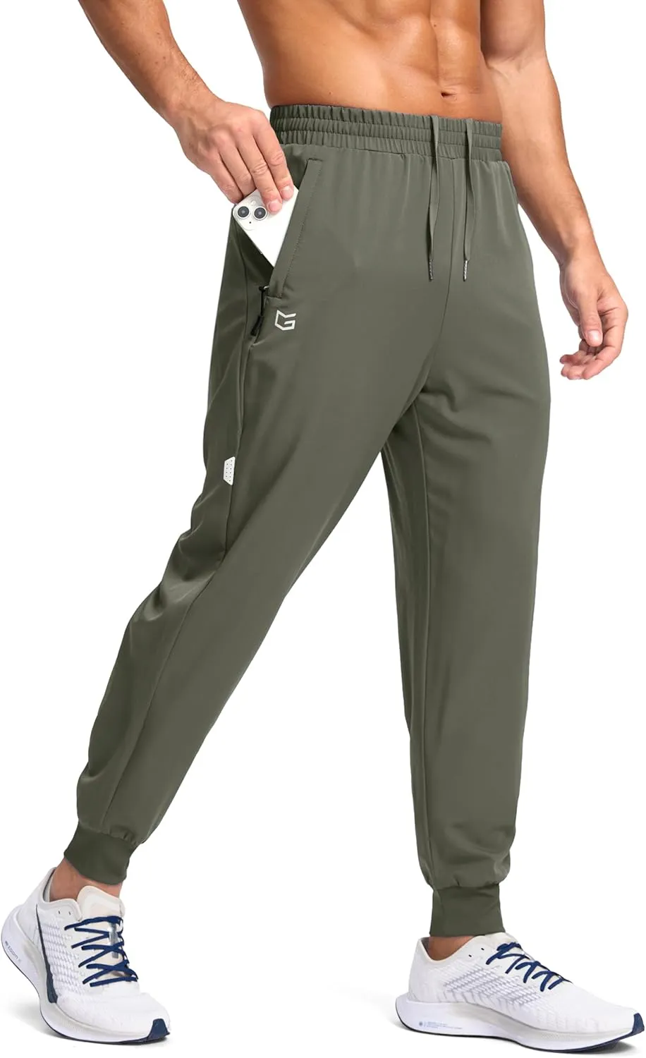 G Gradual Men's Joggers with Zipper Pockets Lightweight Athletic Workout Pants Quick Dry Sweatpants for Men Running Hiking