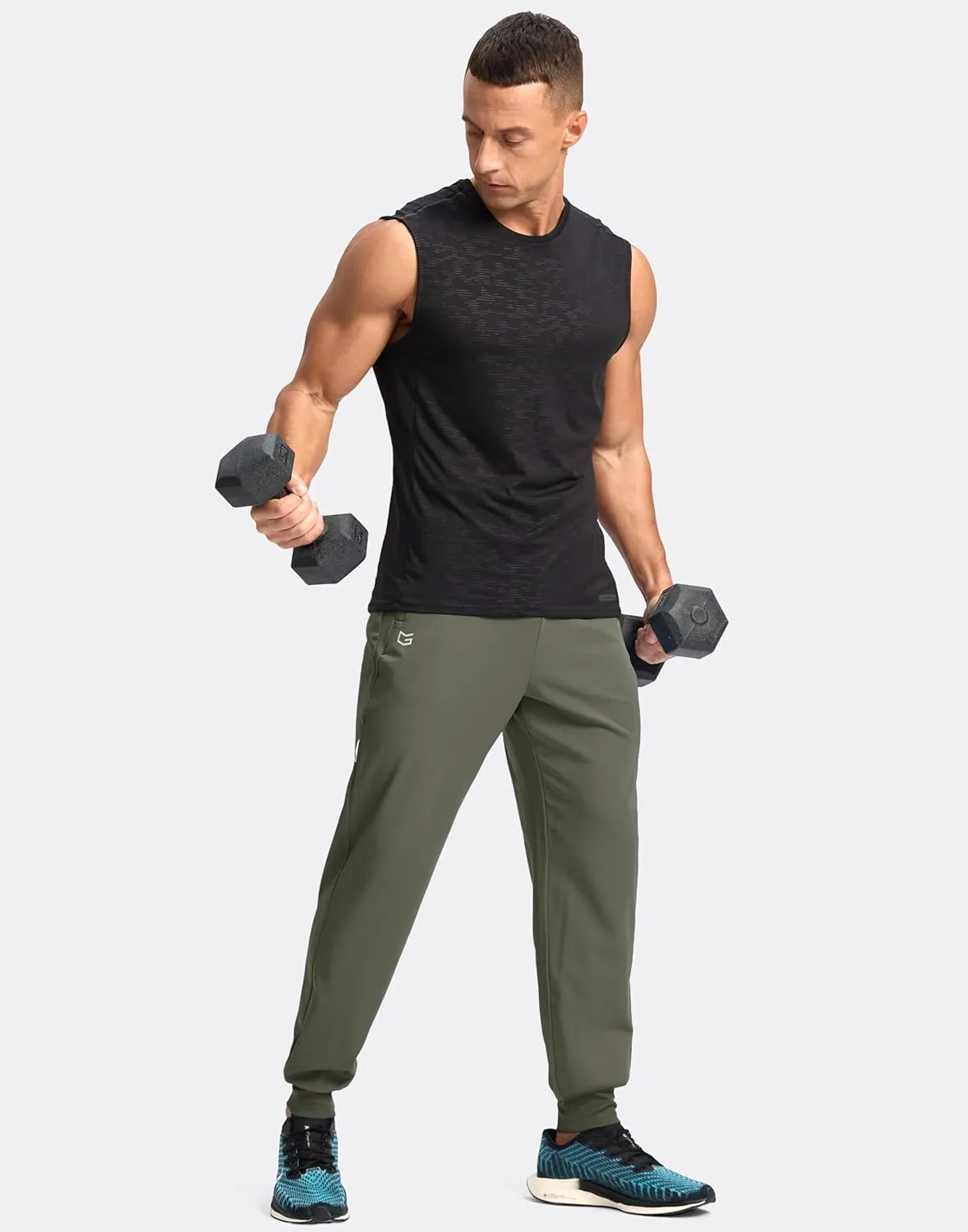 G Gradual Men's Joggers with Zipper Pockets Lightweight Athletic Workout Pants Quick Dry Sweatpants for Men Running Hiking