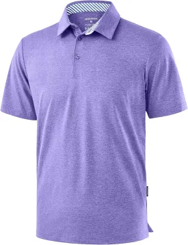 Golf Polo Shirts Short Sleeve Dry Fit Performance Moisture Wicking Collared Heather Polo Casual Athletic Business