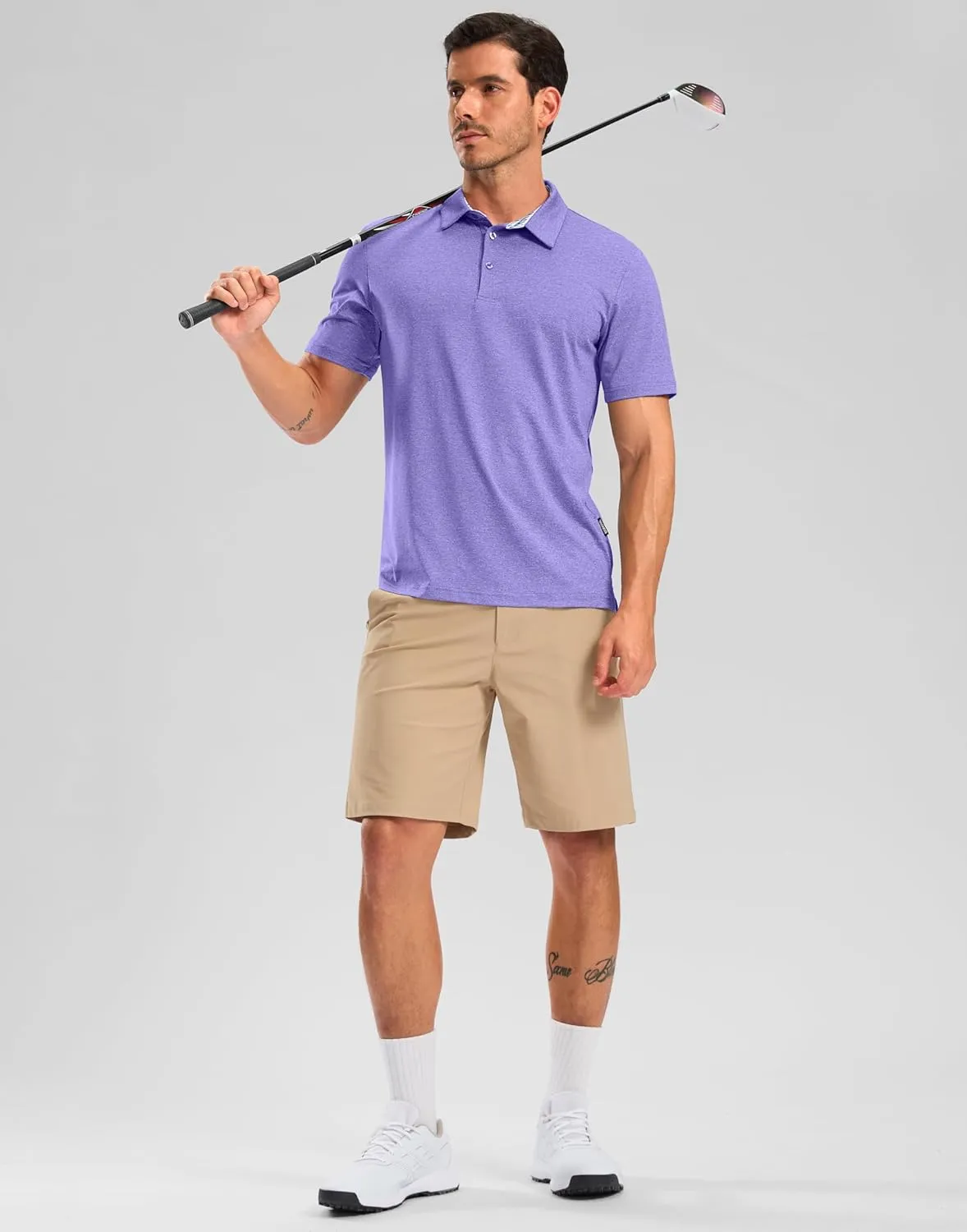 Golf Polo Shirts Short Sleeve Dry Fit Performance Moisture Wicking Collared Heather Polo Casual Athletic Business