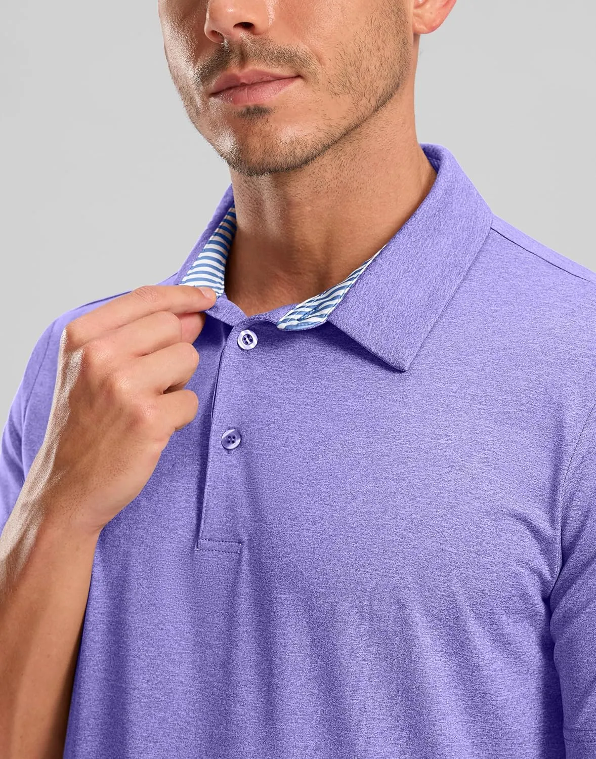 Golf Polo Shirts Short Sleeve Dry Fit Performance Moisture Wicking Collared Heather Polo Casual Athletic Business
