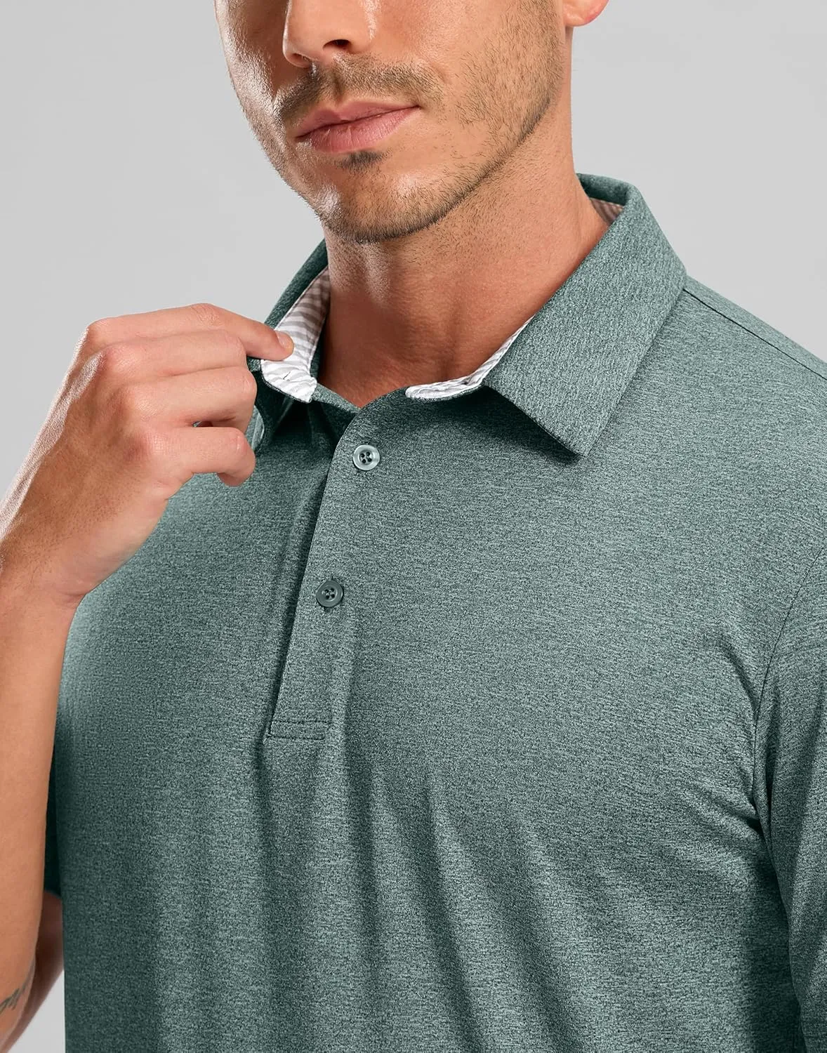 Golf Polo Shirts Short Sleeve Dry Fit Performance Moisture Wicking Collared Heather Polo Casual Athletic Business