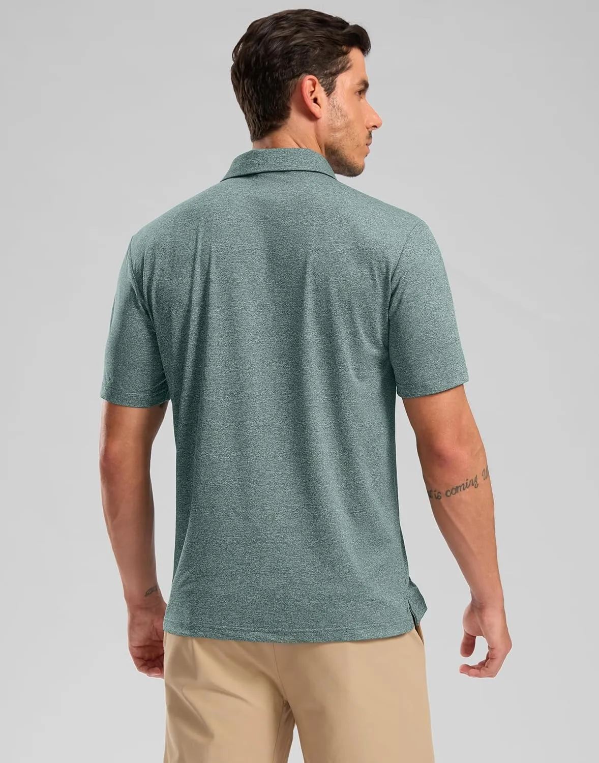 Golf Polo Shirts Short Sleeve Dry Fit Performance Moisture Wicking Collared Heather Polo Casual Athletic Business