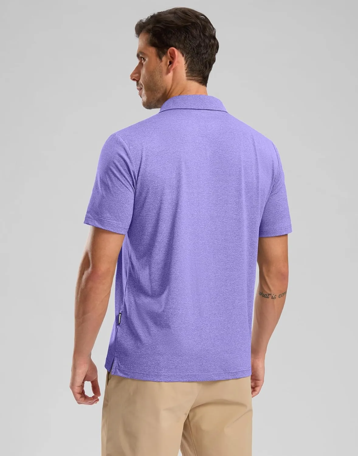 Golf Polo Shirts Short Sleeve Dry Fit Performance Moisture Wicking Collared Heather Polo Casual Athletic Business