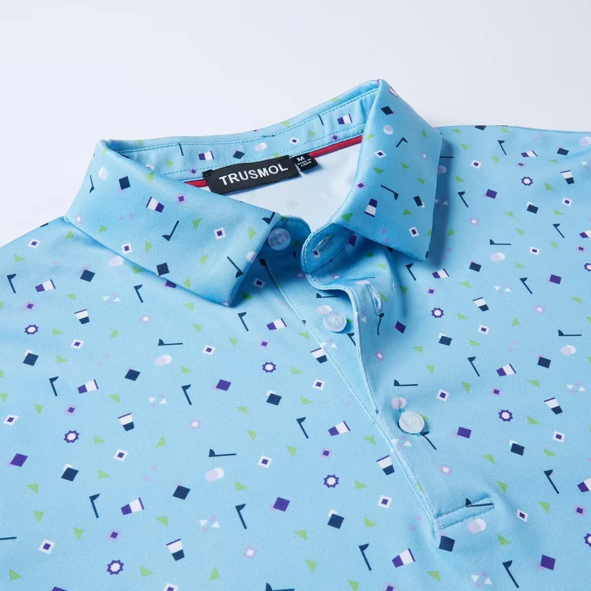 Golf Shirts for Men Dry Fit Performance Print Short Sleeve Moisture Wicking Golf Polo Shirts