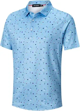 Golf Shirts for Men Dry Fit Performance Print Short Sleeve Moisture Wicking Golf Polo Shirts