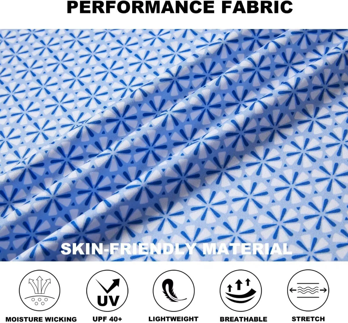 Golf Shirts for Men Dry Fit Performance Print Short Sleeve Moisture Wicking Golf Polo Shirts