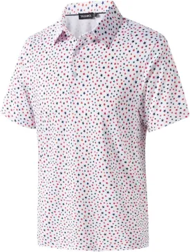 Golf Shirts for Men Dry Fit Performance Print Short Sleeve Moisture Wicking Golf Polo Shirts