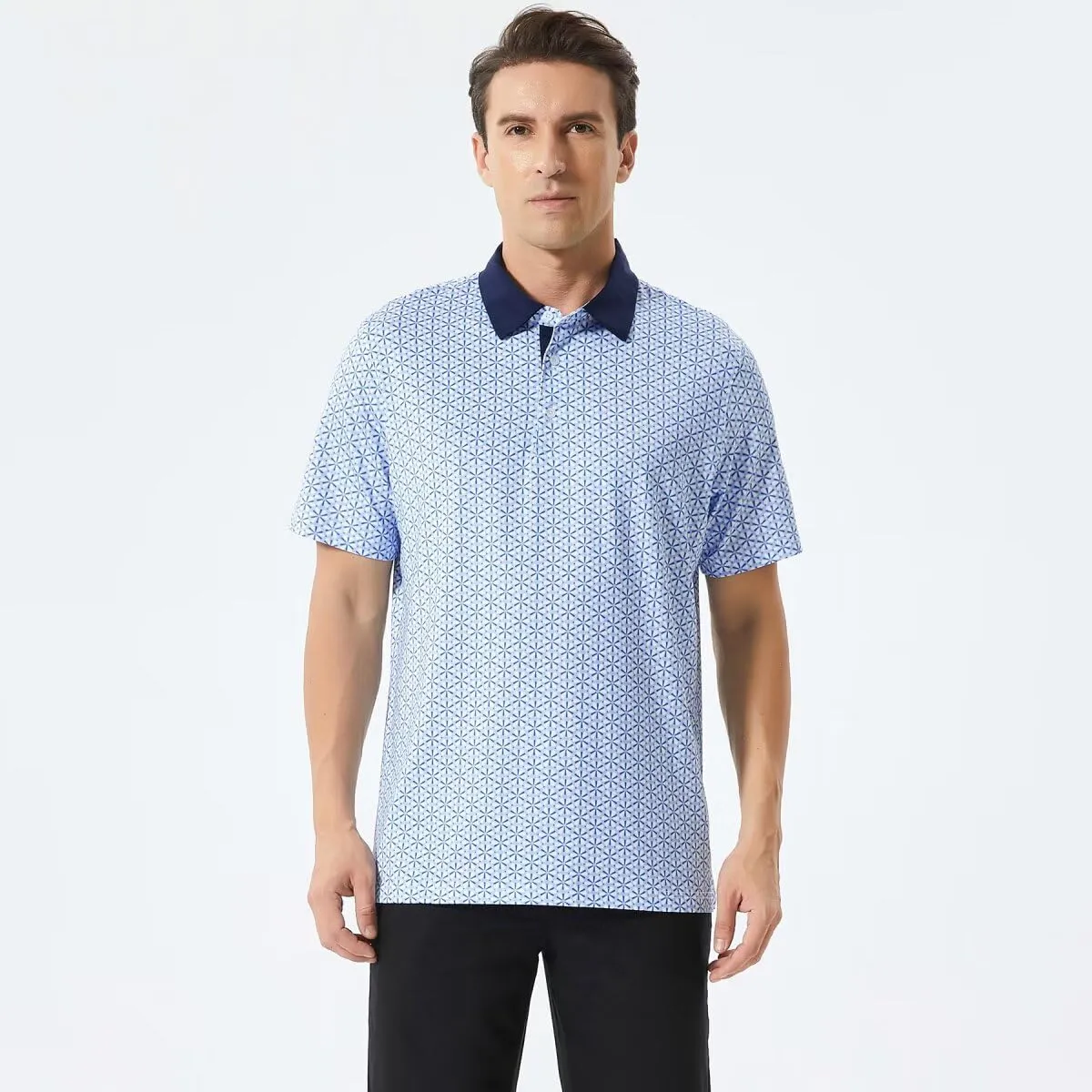 Golf Shirts for Men Dry Fit Performance Print Short Sleeve Moisture Wicking Golf Polo Shirts