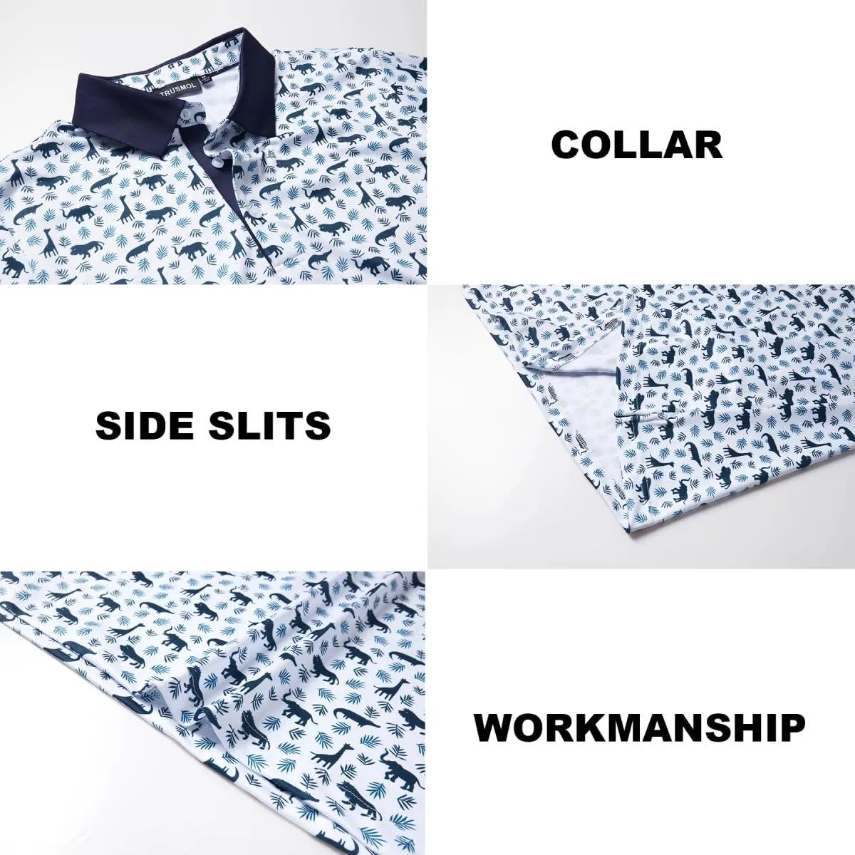 Golf Shirts for Men Dry Fit Performance Print Short Sleeve Moisture Wicking Golf Polo Shirts