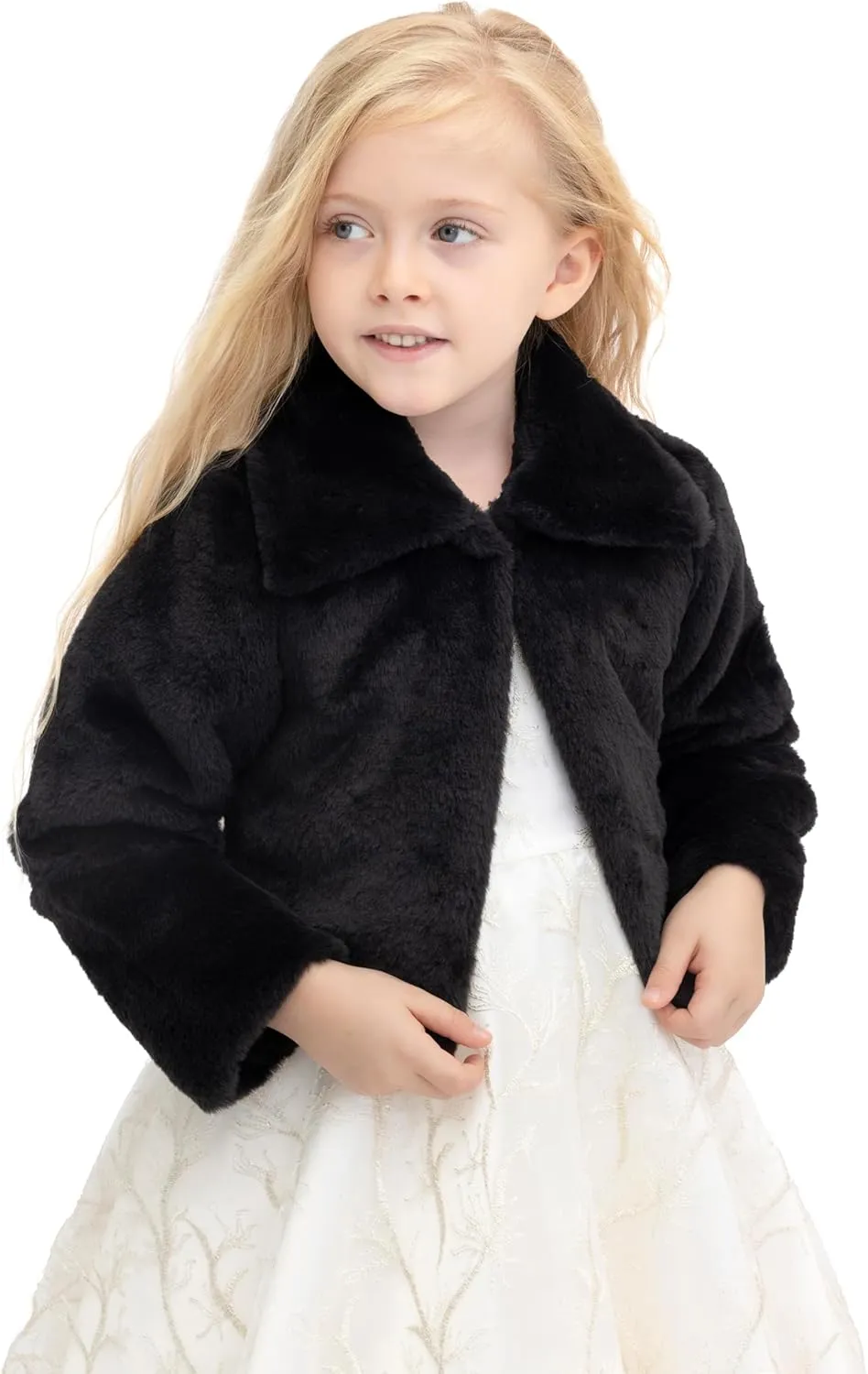 Lilax Girls Cozy Faux Fur Bolero Jacket Shrug