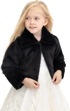 Lilax Girls Cozy Faux Fur Bolero Jacket Shrug