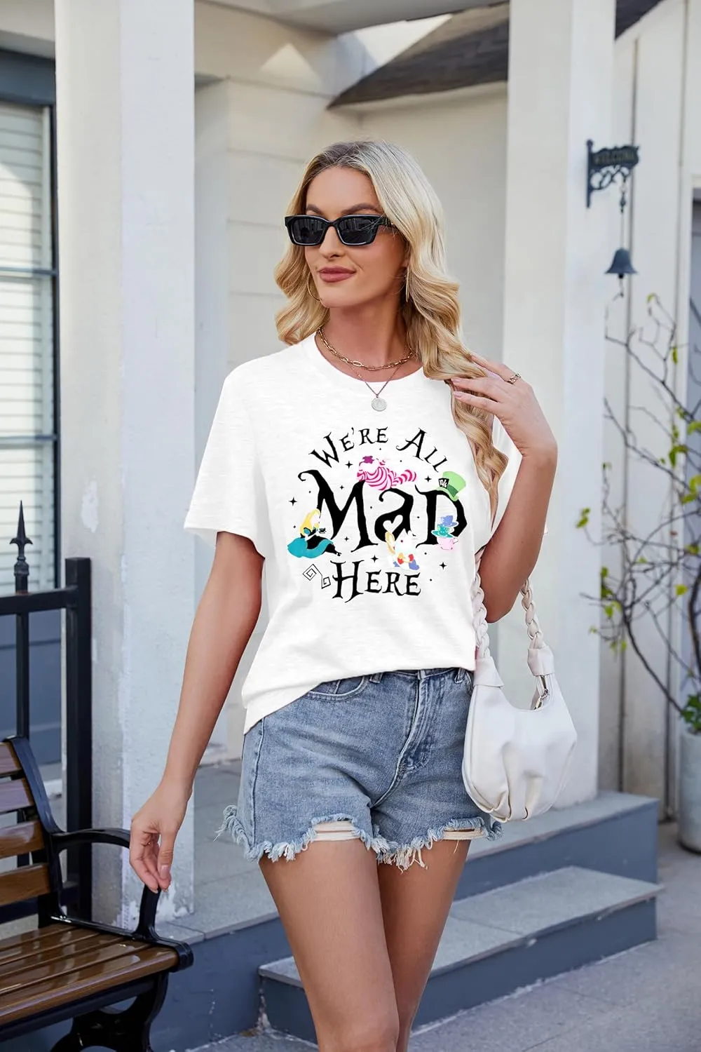 Magical Shirt Women Magic Princess T-Shirt We're All Mad Here Fairy Graphic Shirts Vacation Party Casual Short Sleeve Top