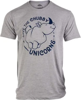 Save The Chubby Unicorns | Funny Phrase Rhino Saying Sarcastic Dad Joke T-Shirt for Men