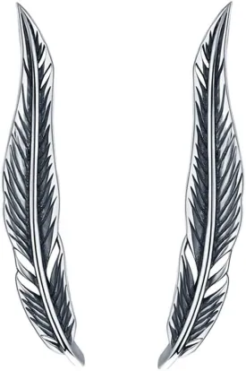 SLUYNZ 925 Sterling Silver Feather Crawler Earrings for Women Climber Earrings Cuff Earrings Wrap