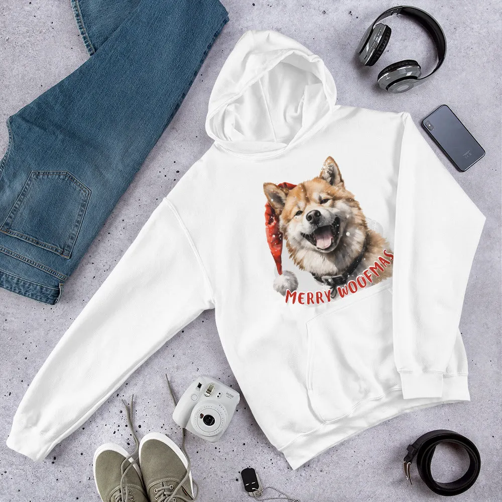Unisex Hoodie Akita - Merry Woofmas