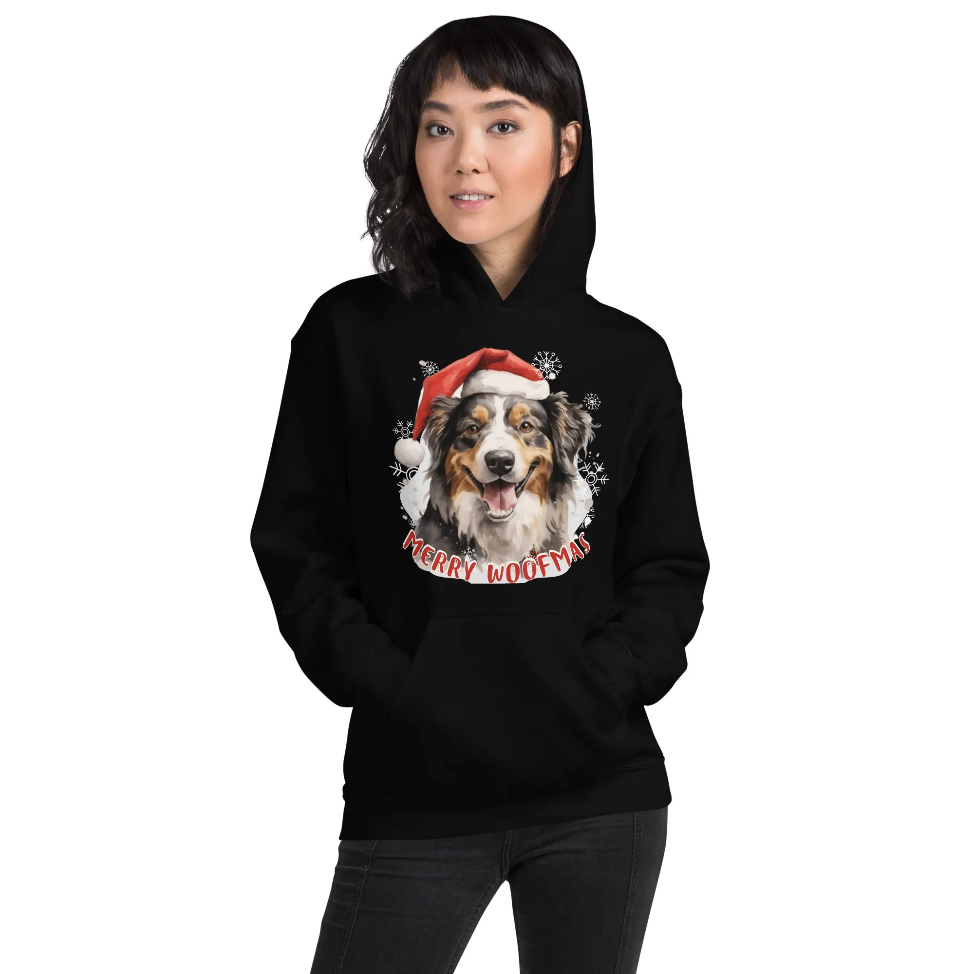 Unisex Hoodie Australian Shepherd - Merry Woofmas
