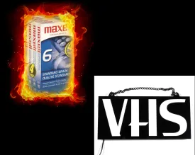 VHS TAPE   ACRYLIC SIGN BUNDLE