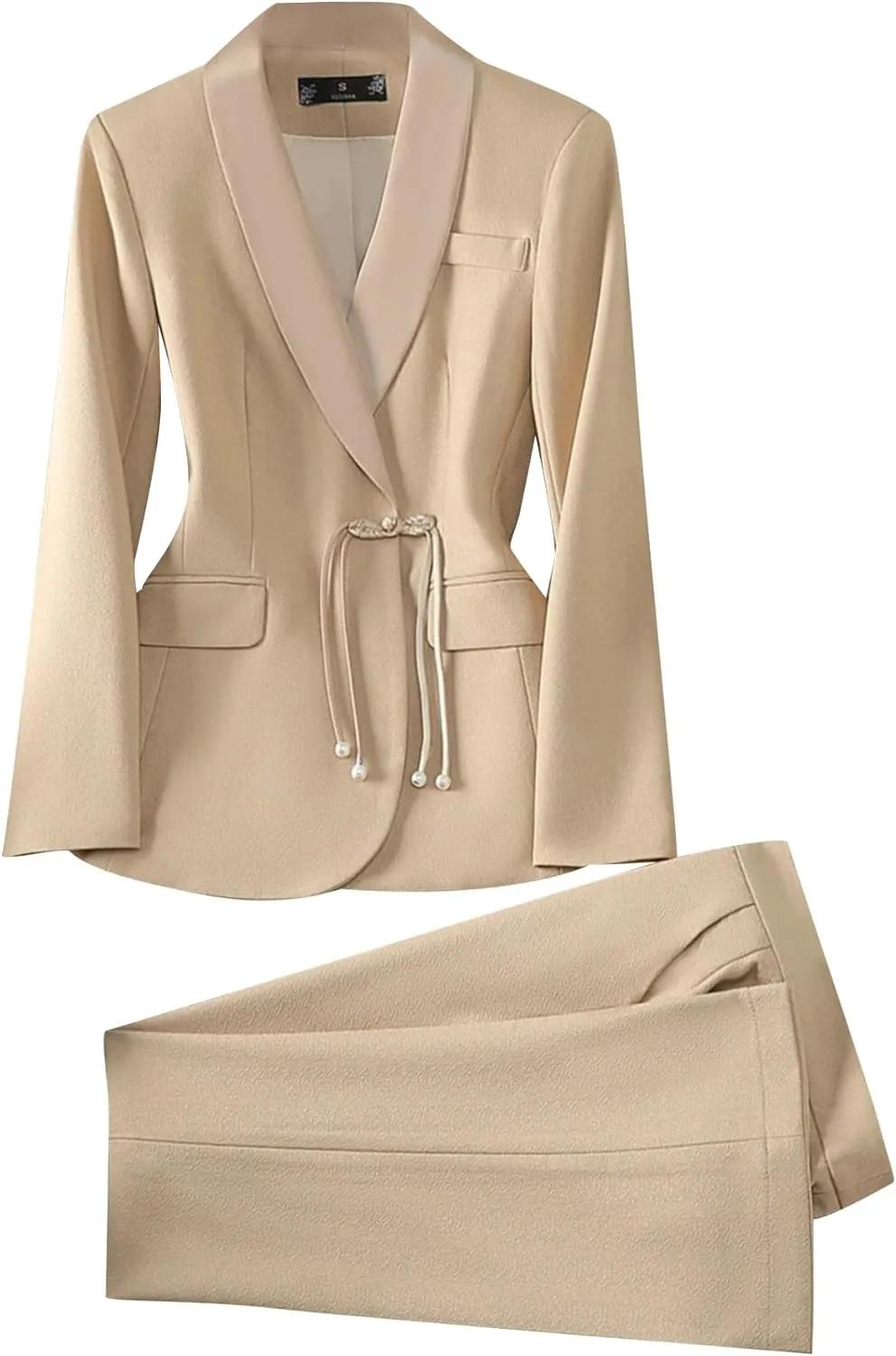 Women Elegant Pant Suit 2 Piece Set Office Ladies Female Business Work Wear Formal Blazer Jacket and Trouser