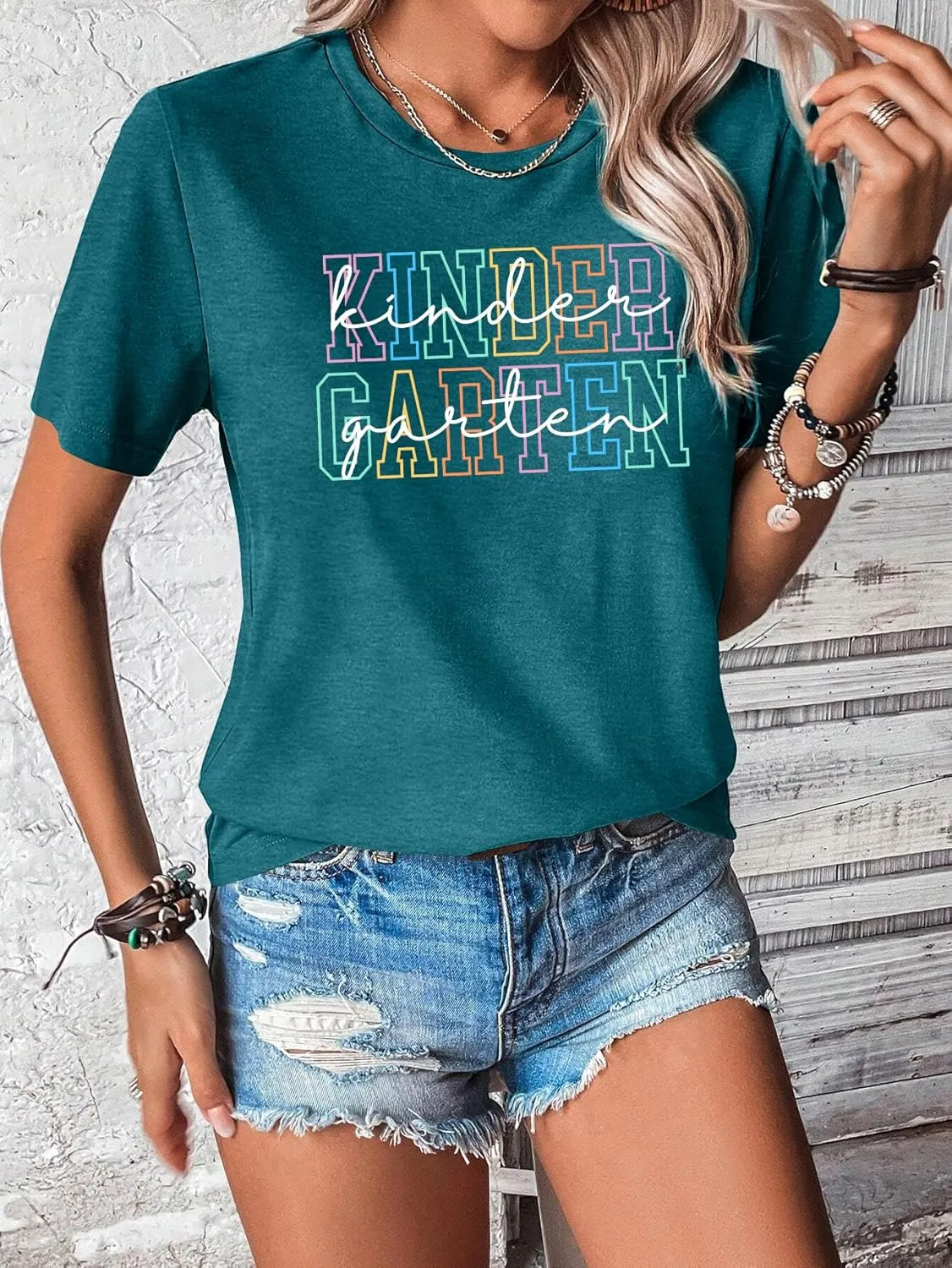 Women Teacher Shirts Kindergarten Graphic Tshirt Preschool Teaching Life Shirt Teach Gift Tee