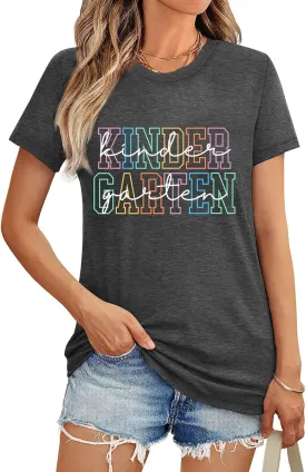 Women Teacher Shirts Kindergarten Graphic Tshirt Preschool Teaching Life Shirt Teach Gift Tee