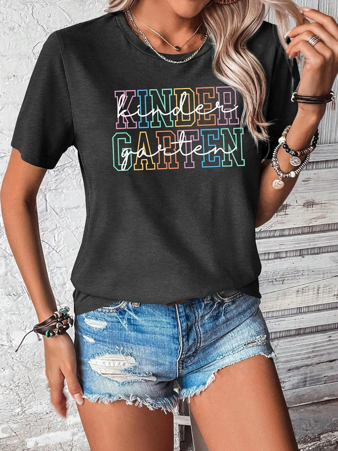Women Teacher Shirts Kindergarten Graphic Tshirt Preschool Teaching Life Shirt Teach Gift Tee