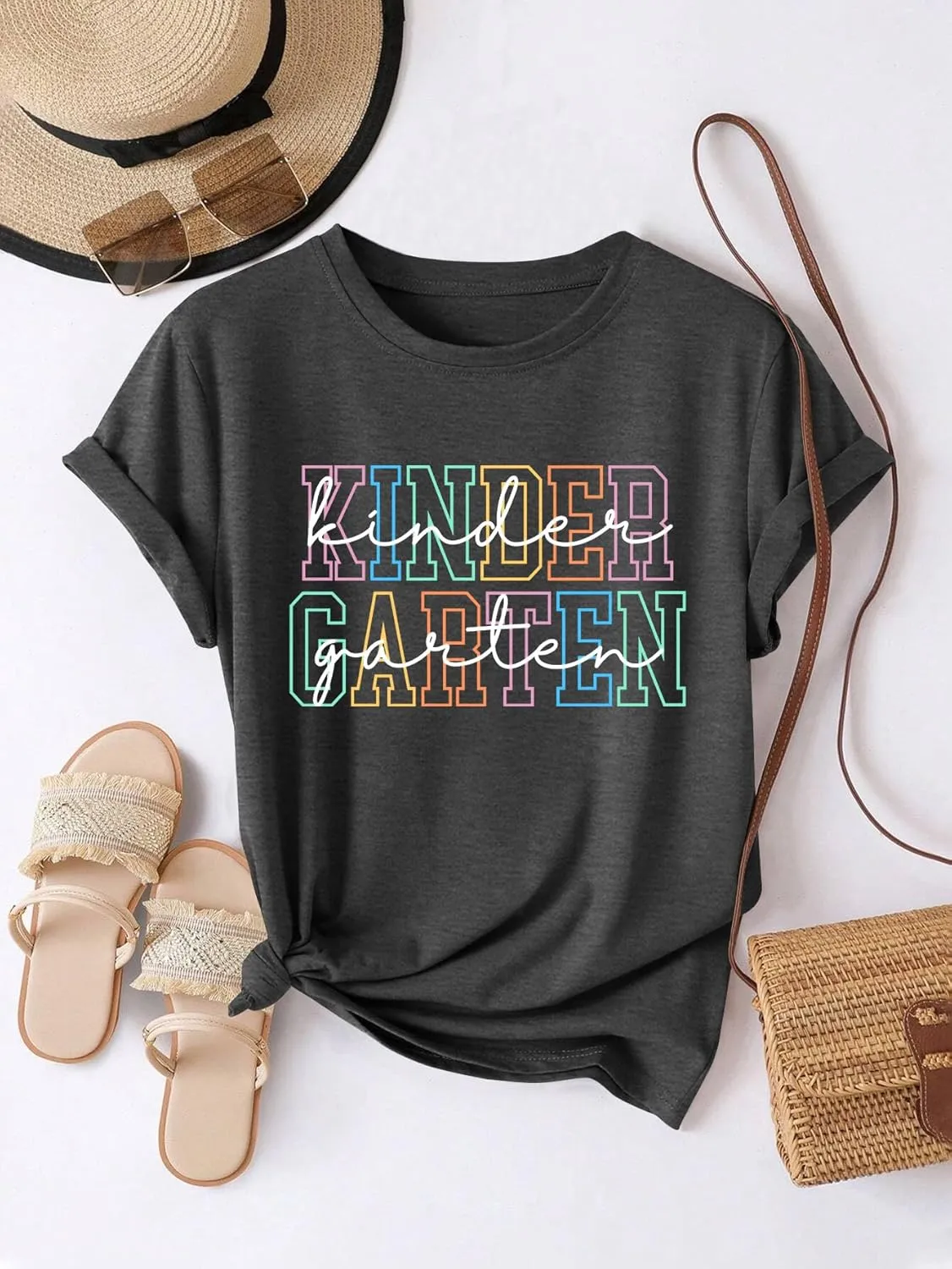 Women Teacher Shirts Kindergarten Graphic Tshirt Preschool Teaching Life Shirt Teach Gift Tee