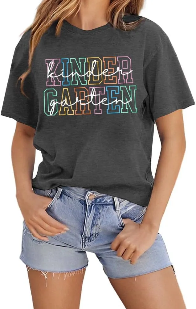 Women Teacher Shirts Kindergarten Graphic Tshirt Preschool Teaching Life Shirt Teach Gift Tee