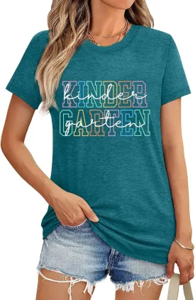 Women Teacher Shirts Kindergarten Graphic Tshirt Preschool Teaching Life Shirt Teach Gift Tee