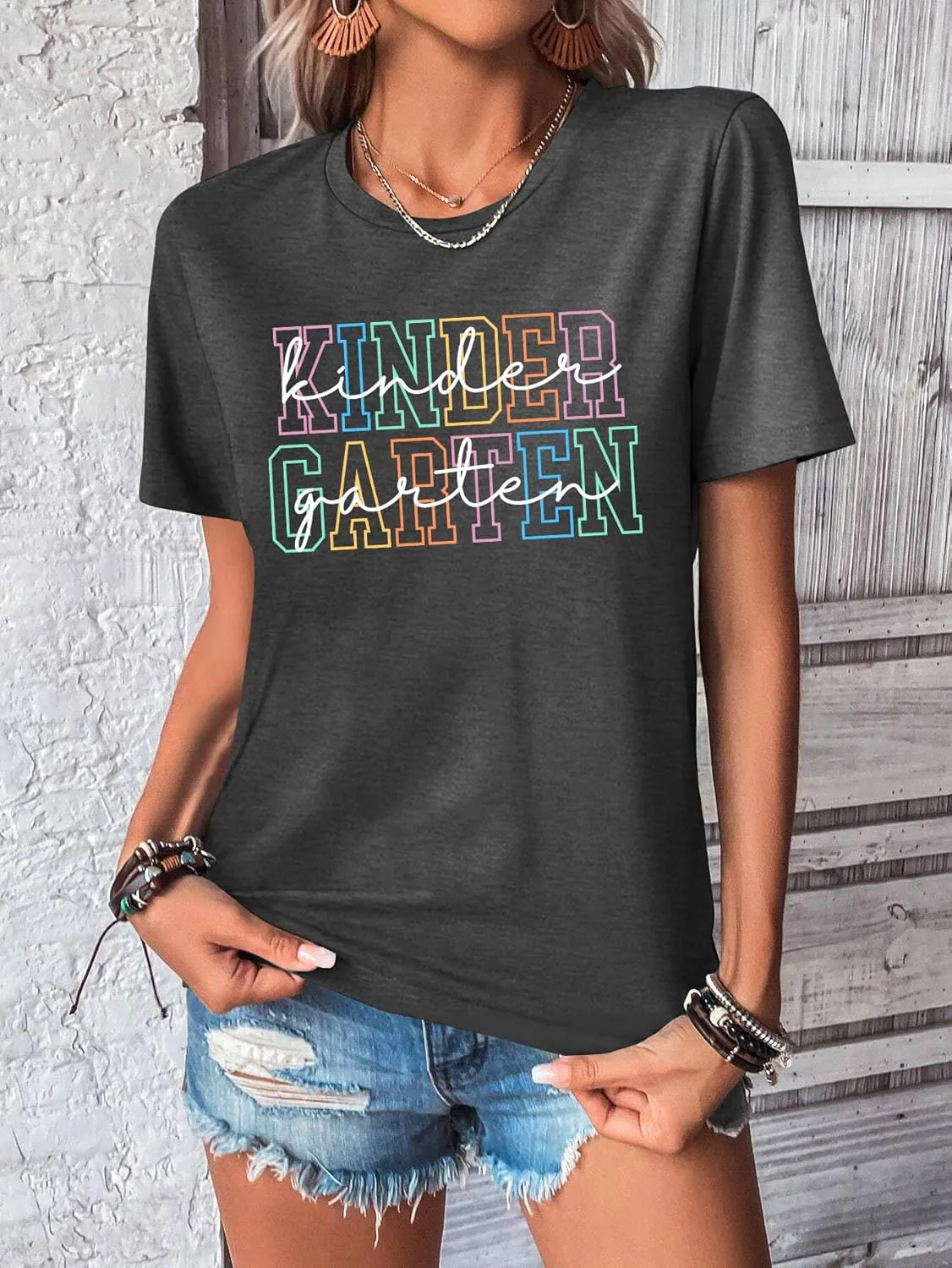 Women Teacher Shirts Kindergarten Graphic Tshirt Preschool Teaching Life Shirt Teach Gift Tee
