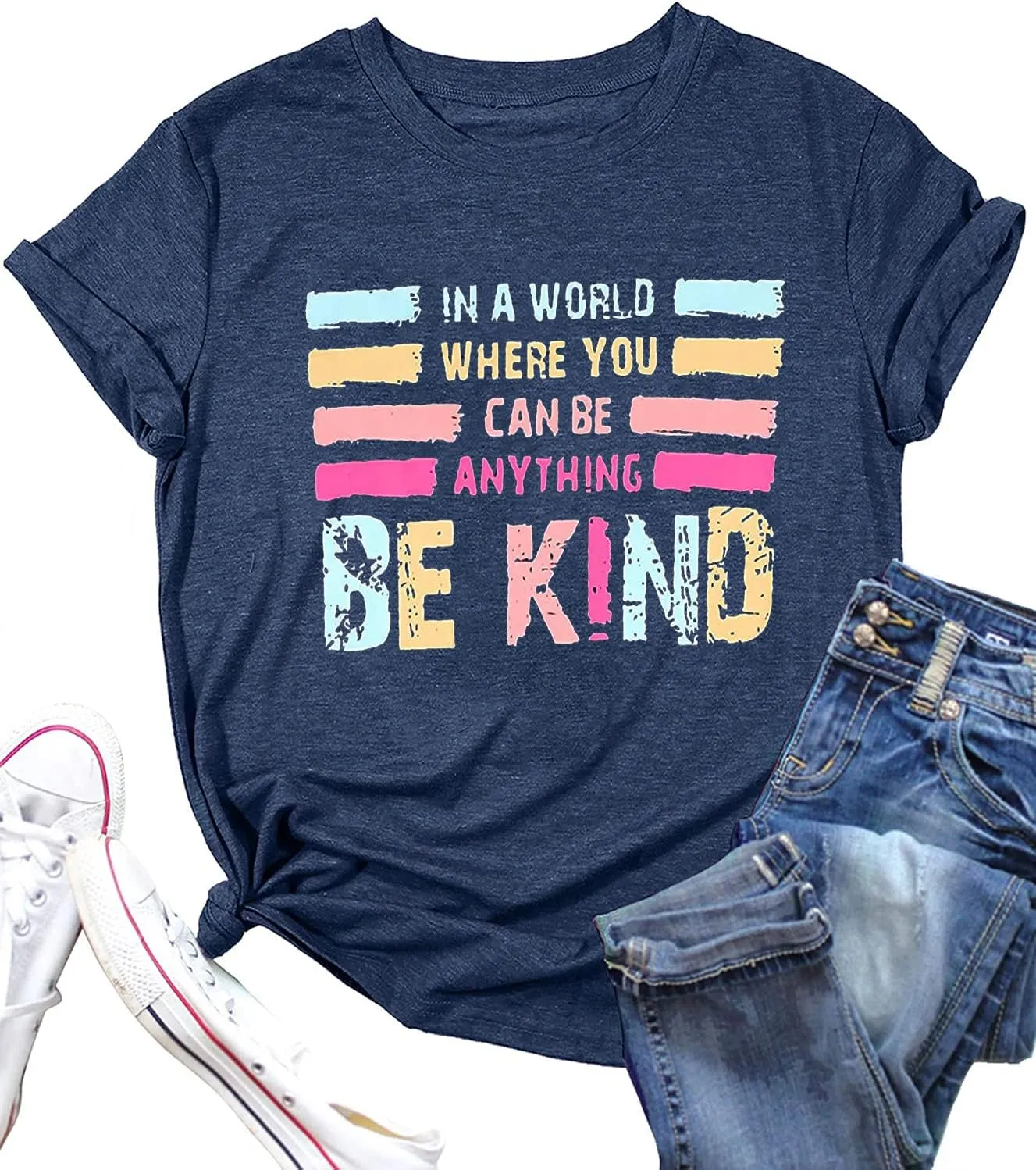 Womens Be Kind Tshirt Short Sleeve Kindness Shirts Inspirational Graphic Tee Tops Positive Sayings Teacher Shirt