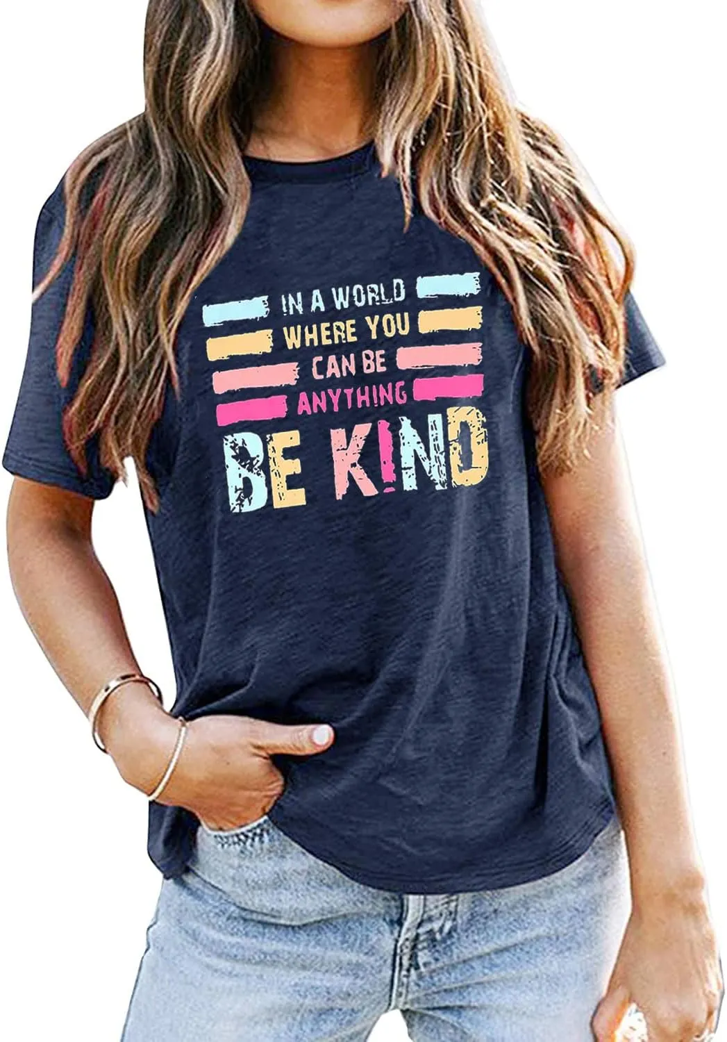 Womens Be Kind Tshirt Short Sleeve Kindness Shirts Inspirational Graphic Tee Tops Positive Sayings Teacher Shirt