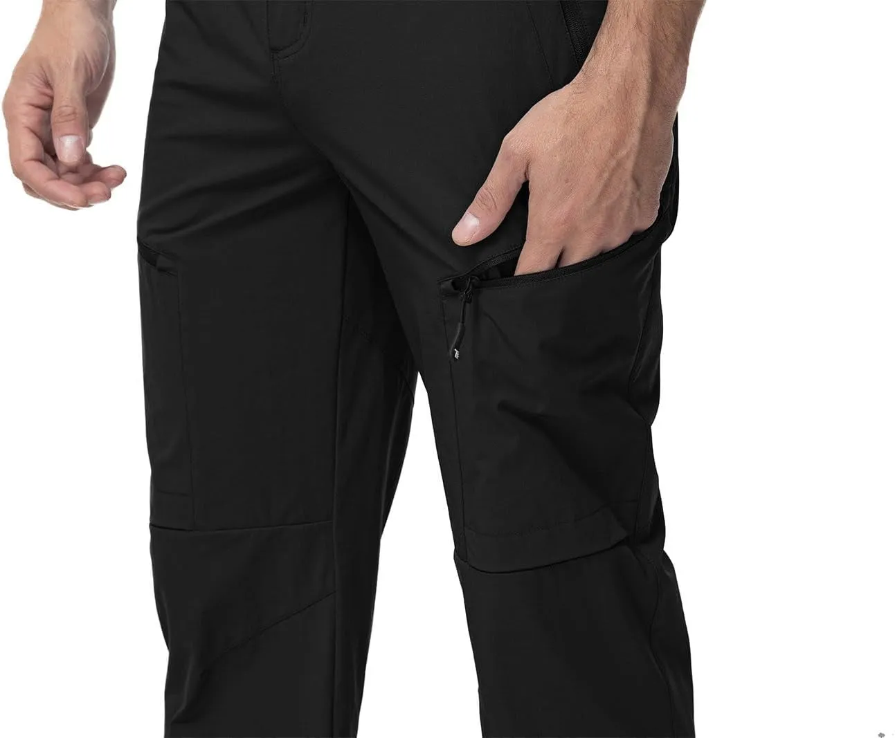 YSENTO Men's Cargo Hiking Pants Lightweight 5 Zipper Pockets Stretch Quick Dry Camping Fishing Travel Pants